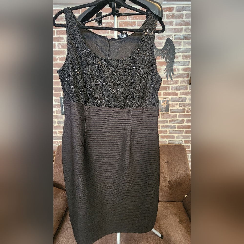 MSK Black Sequin Sleeveless Dress